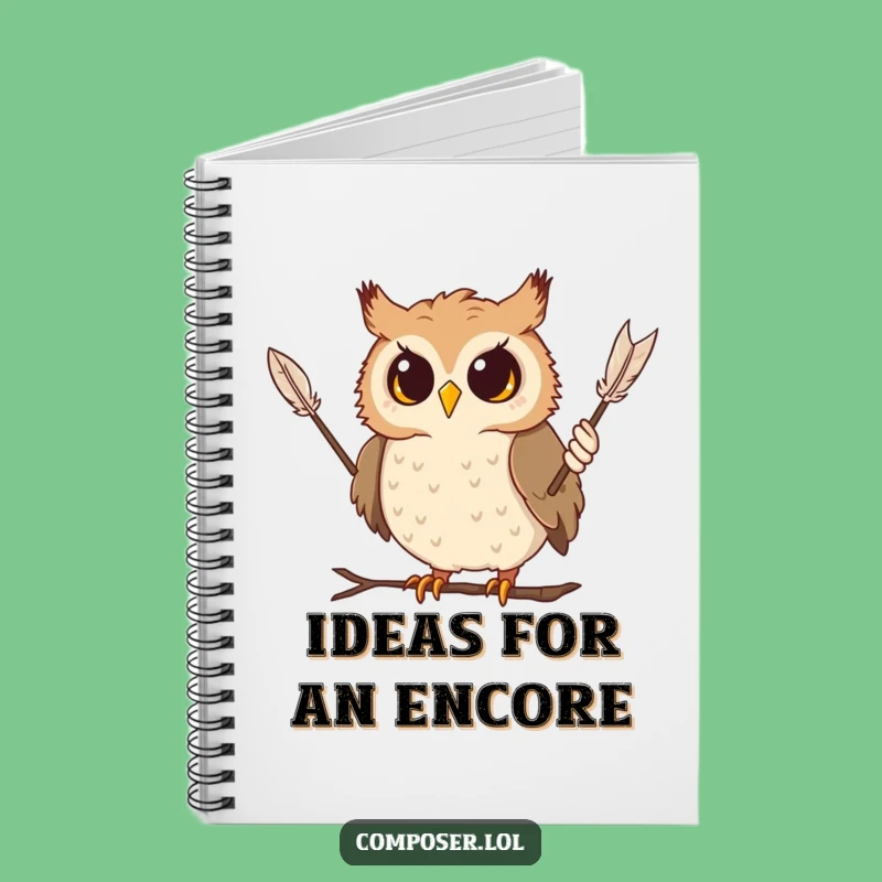Funny Curious Owl Notebook: Jot Down Ideas with Musical Whimsy