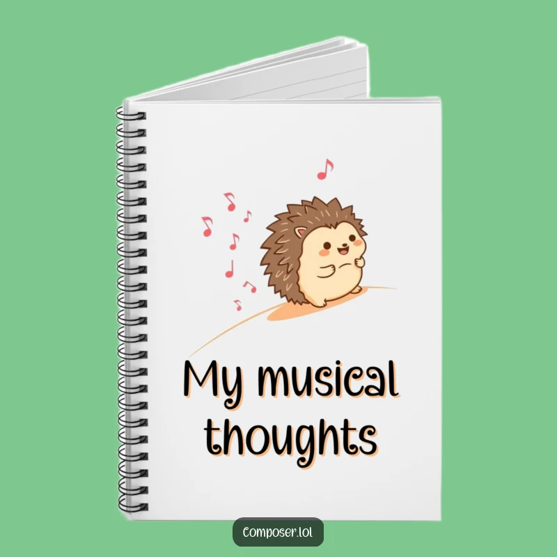 Funny Hedgehog Notebook - Jot Down Notes with Musical Rolling Inspiration