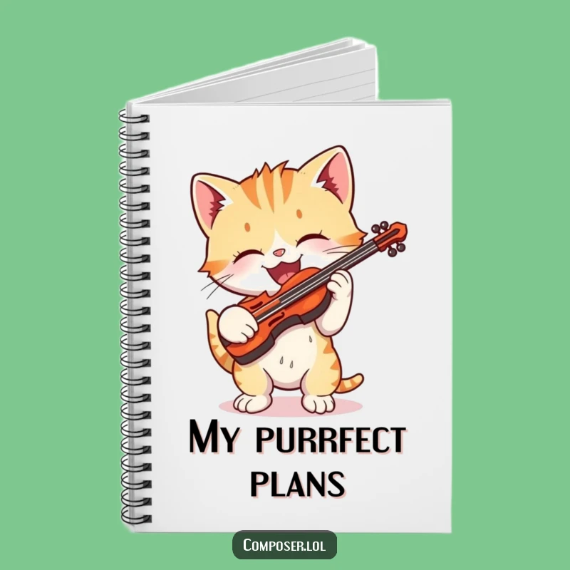 Funny Kitten Violinist Notebook - Compose Your Melodies