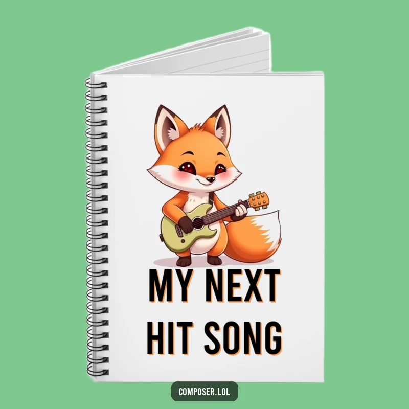 Funny Fox Notebook: Mischievous Guitarist Journal, Perfect Funny Gift!