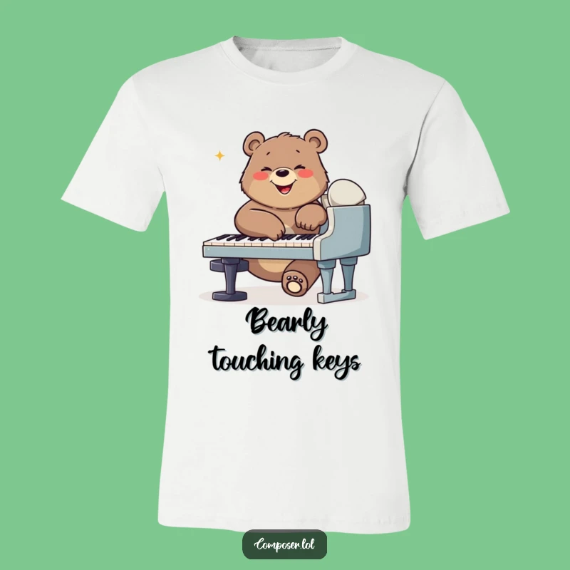 Funny Bear Composer T-Shirt: Playful Piano Bear Design for Music Lovers