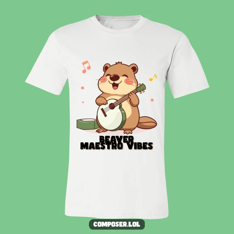 Funny Beaver Musician T-Shirt - Precise Happy Animal Gift