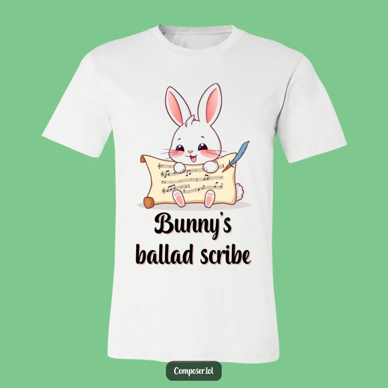 Funny Rabbit Composer T-Shirt - Wear Your Musical Creations