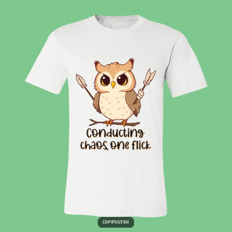Funny Curious Owl Conducting T-Shirt: A Hilarious Gift for Feathered Friends and Music Fans