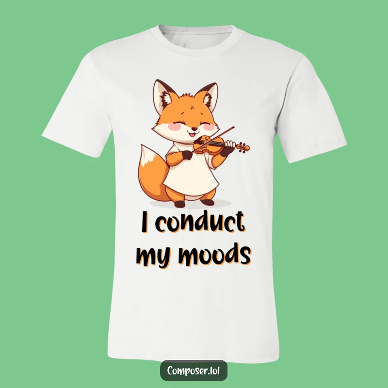 Funny Fox Violinist T-Shirt: Wearable Art for a Maestro's Joyful Performance