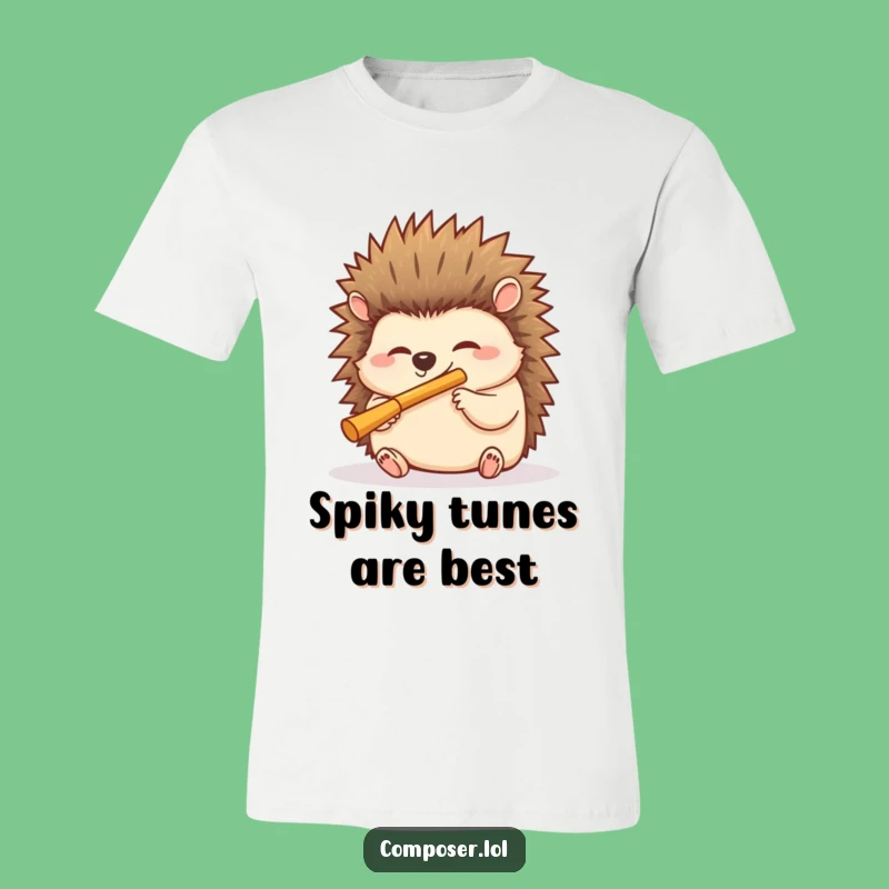 Funny Hedgehog's Melody T-Shirt: Giggles and Tiny Flute Tunes