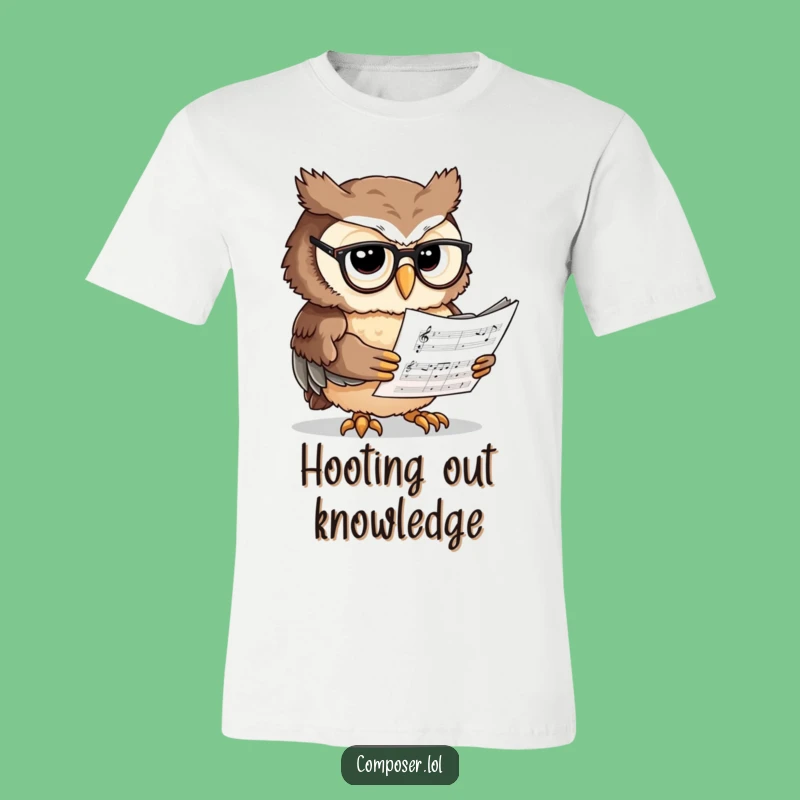 Funny Owl Scholar T-Shirt - Show Your Musical Intellect