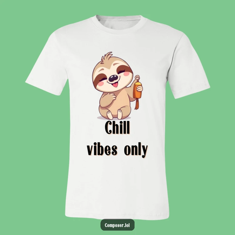 Funny Sloth Chime T-Shirt - Slow & Happy Musician Tee Gift