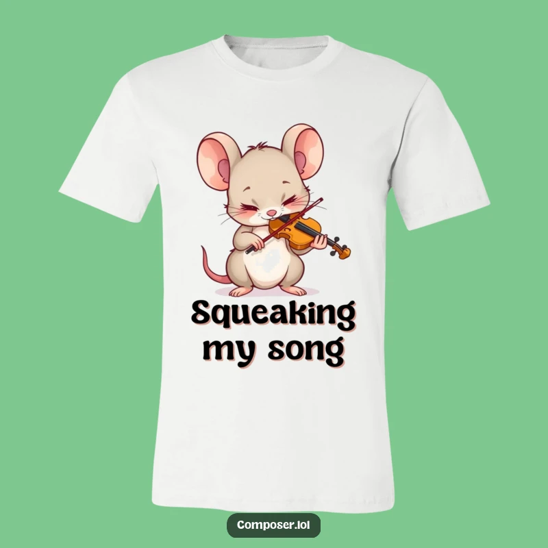 Funny Mouse Violin Solo T-Shirt: Intense Concentration Maestro Tee, Perfect Gift