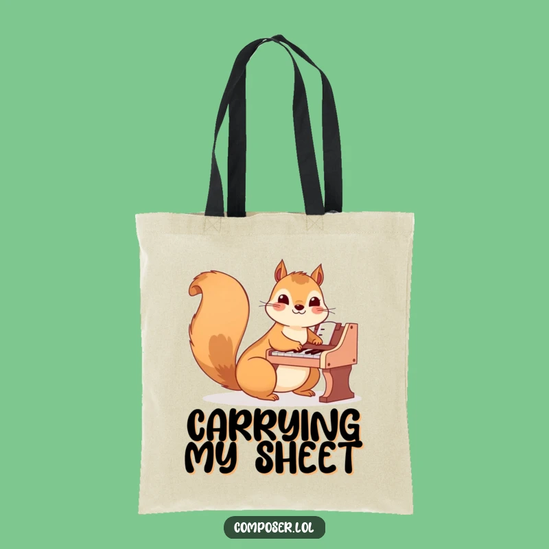 Funny Squirrel Piano Tote Bag: Carry the Music, Perfect Funny Gift