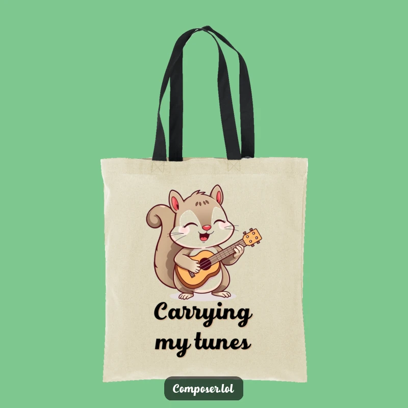 Funny Squirrel Ukulele Tote Bag: Carry Your Tunes in Style