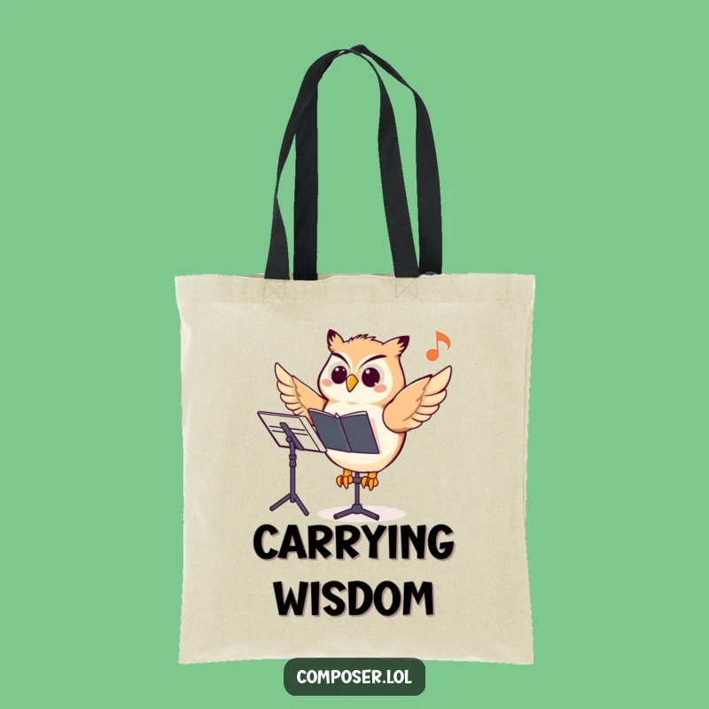 Funny Owl Composer Tote Bag: Carry Your Music with Wise Flair