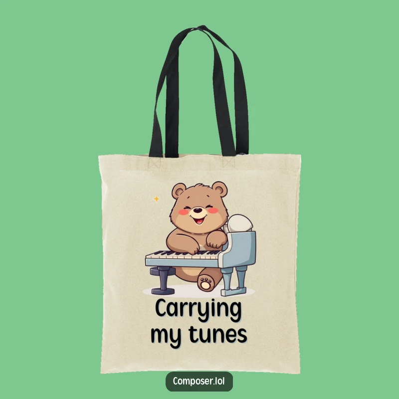 Funny Bear Composer Tote Bag: Carry Your Tunes in Bear-Sized Style