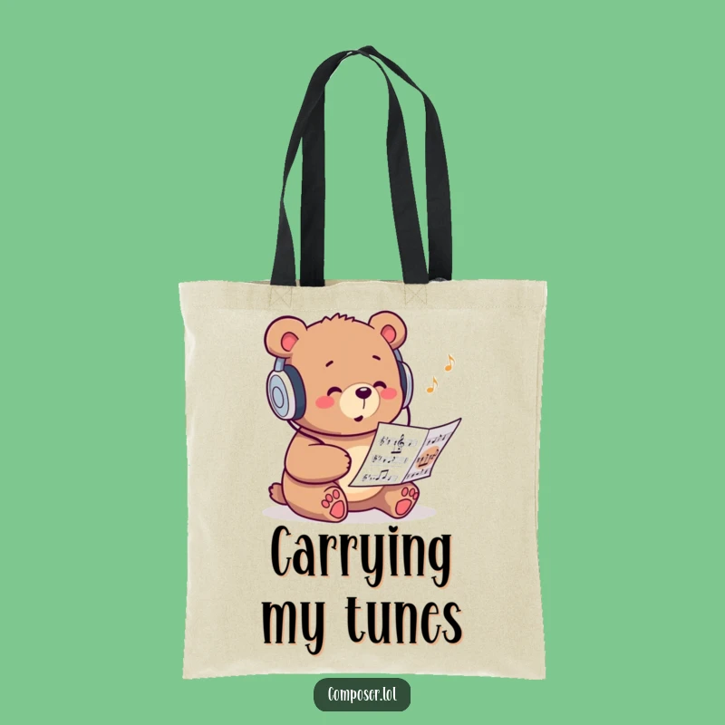 Funny Bear DJ Tote Bag: Carry Your Tunes with This Groovy Bear!