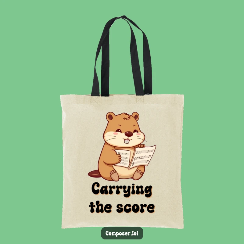 Funny Beaver Composer Tote Bag: Carry Your Music with Intention