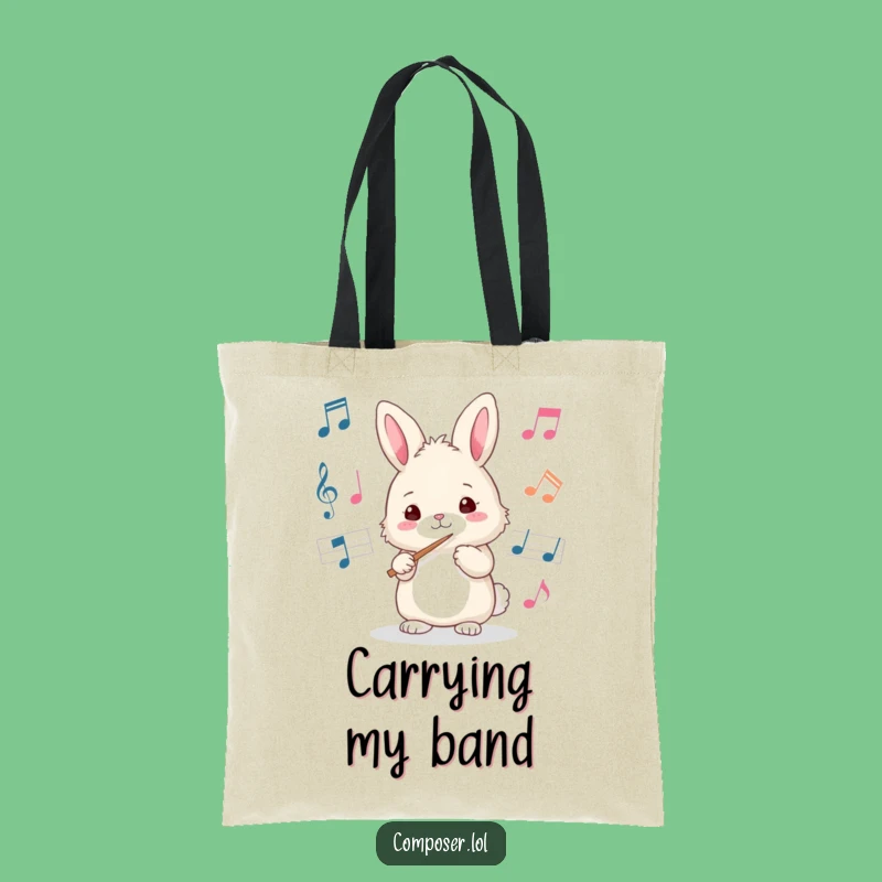 Funny Bunny Conductor Tote Bag: Carry Your Tunes and Treasures Hilariously