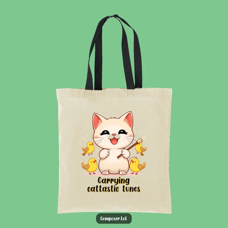 Funny Cat Conductor Tote Bag: Carry Your Tunes and Treasures with a Maestro Cat