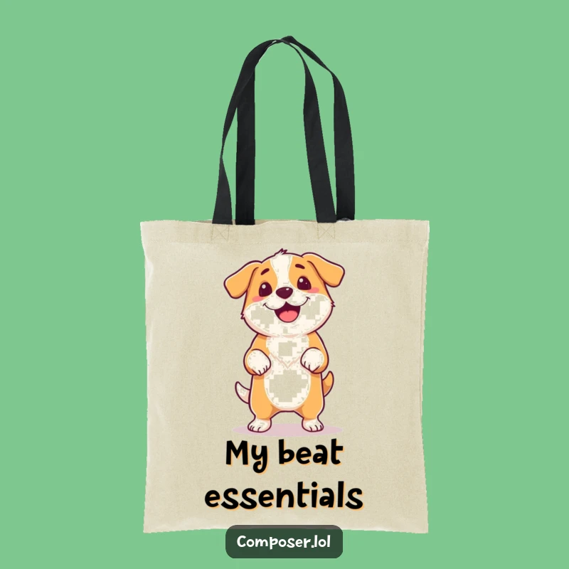 Funny Dog Rhythm Tote Bag: Dancer's Accessory, Unheard Tune Bag Gift