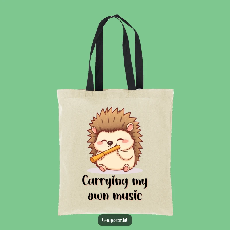 Funny Hedgehog Music Tote Bag: Carry Your Tunes and Smiles