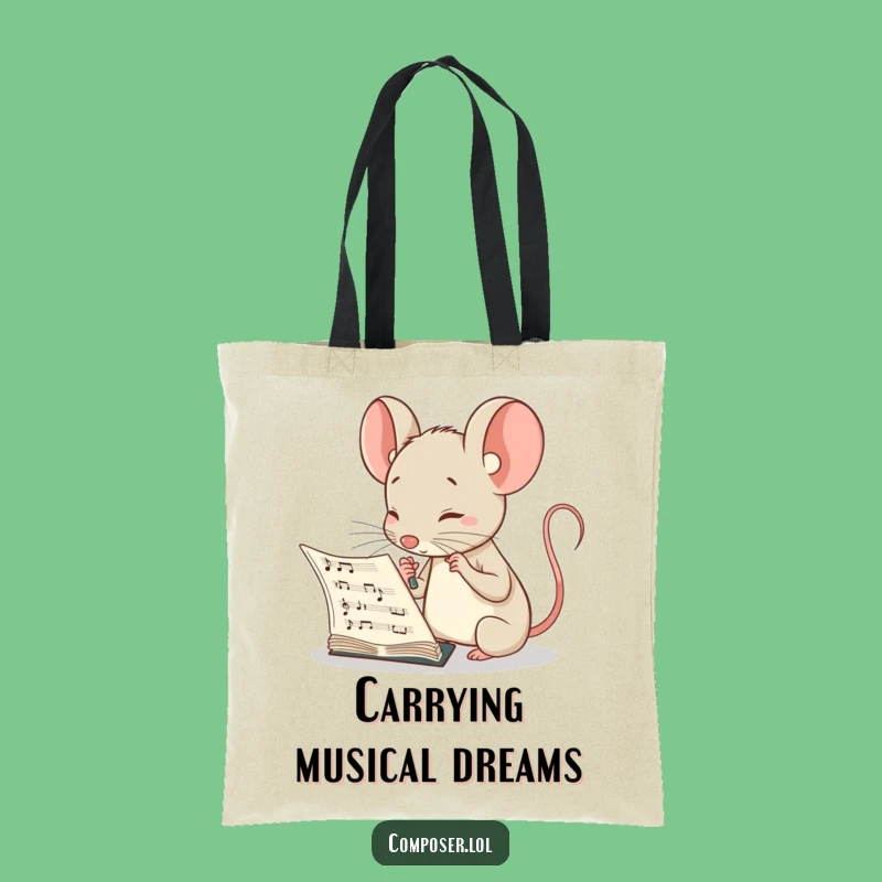 Funny Mouse Composer Tote Bag: Carry Your Ideas with Intellectual Flair