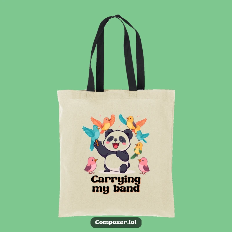 Funny Panda Orchestra Tote Bag: Carry the Music, Perfect Funny Gift