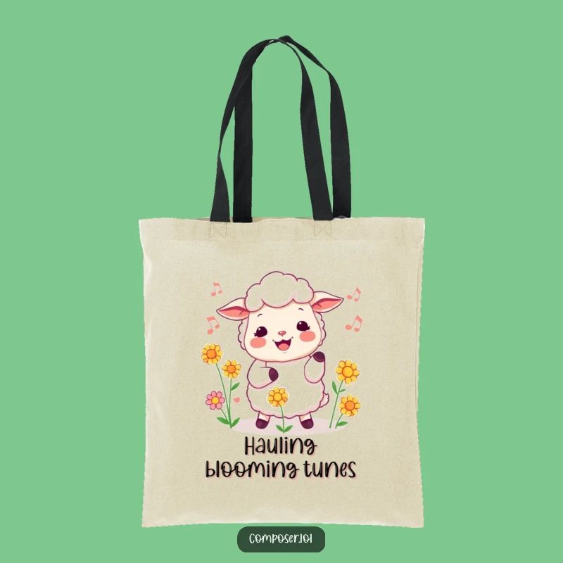 Funny Sheep Garden Conductor Tote Bag: Carry Your Tunes and Blooms