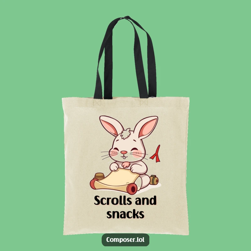 Funny Rabbit Tote: Determined Writer Bag, Practical Funny Gift!